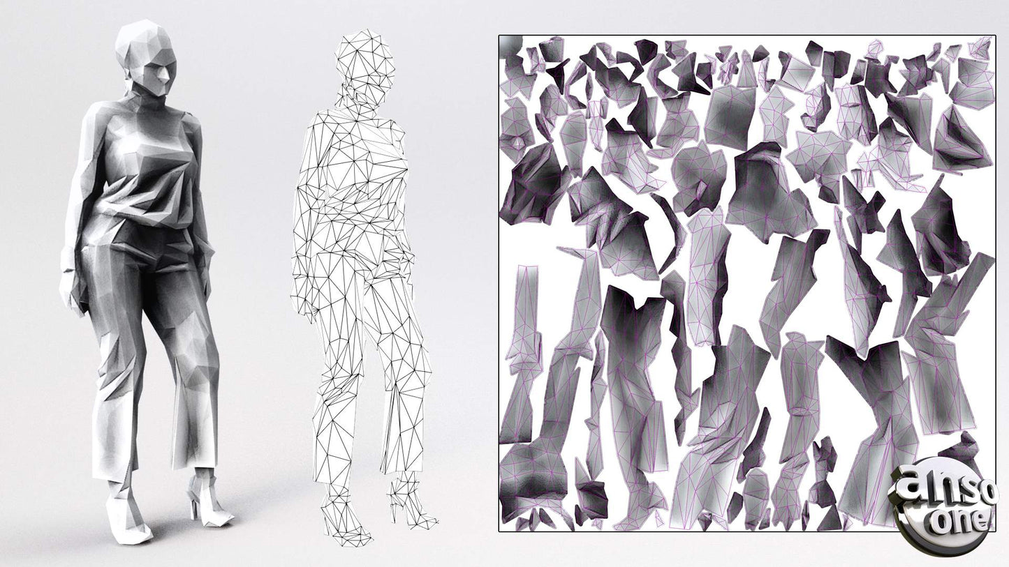 3D-Modell – Low-Poly-Frauen-Bundle 03