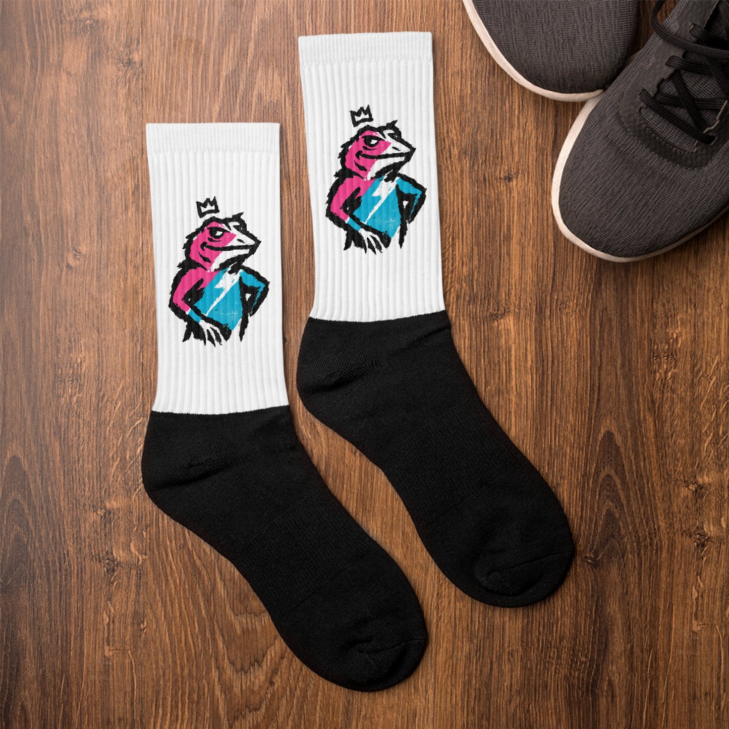 KING FROG — GEPOLSTERTE CREW-SOCKEN
