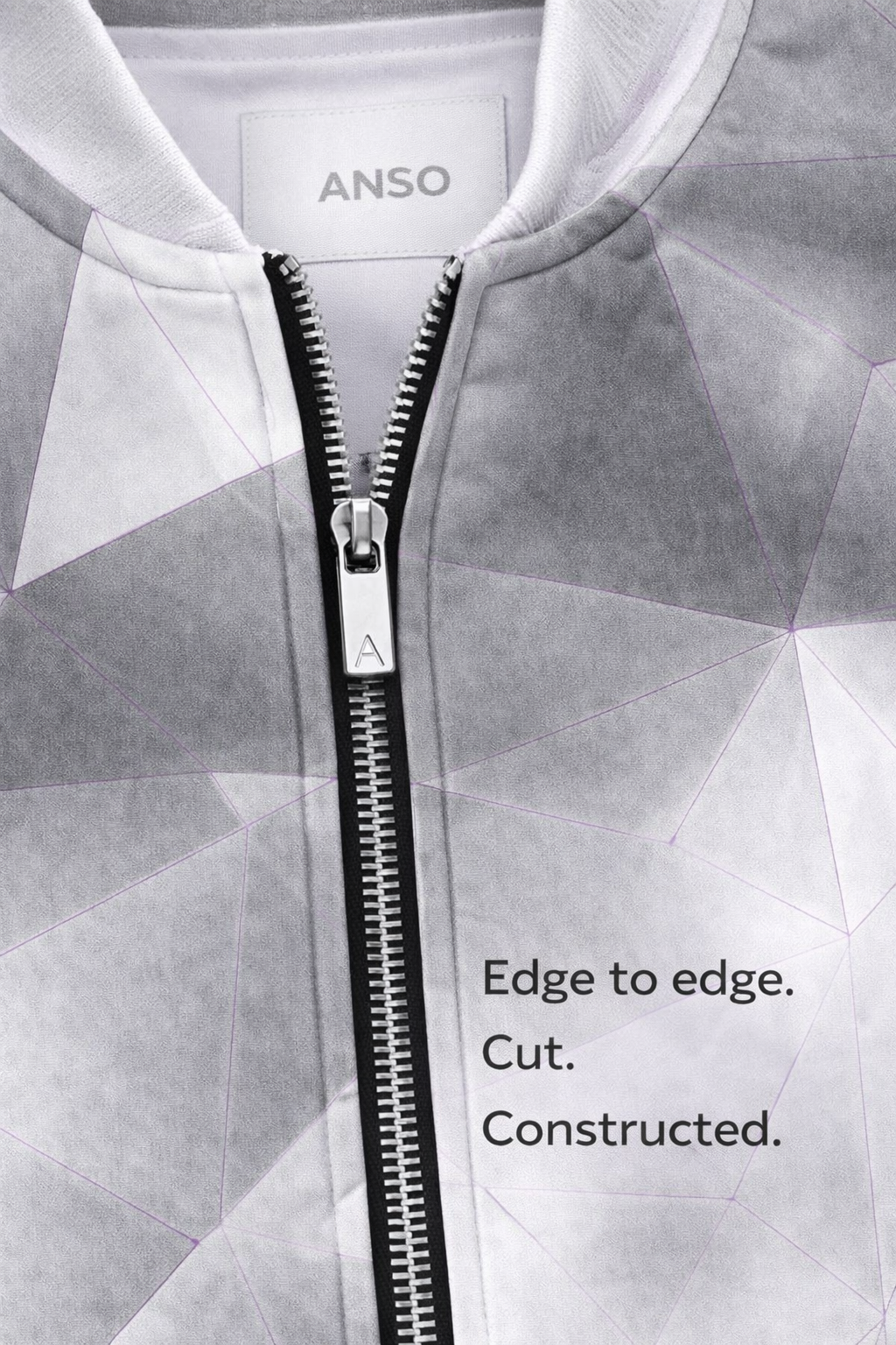 ANSO — Low-Poly Bomber Jacket (Pink Grid System)