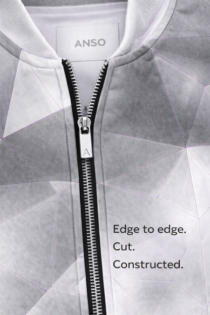 ANSO — Low-Poly Bomber Jacket (Pink Grid System)