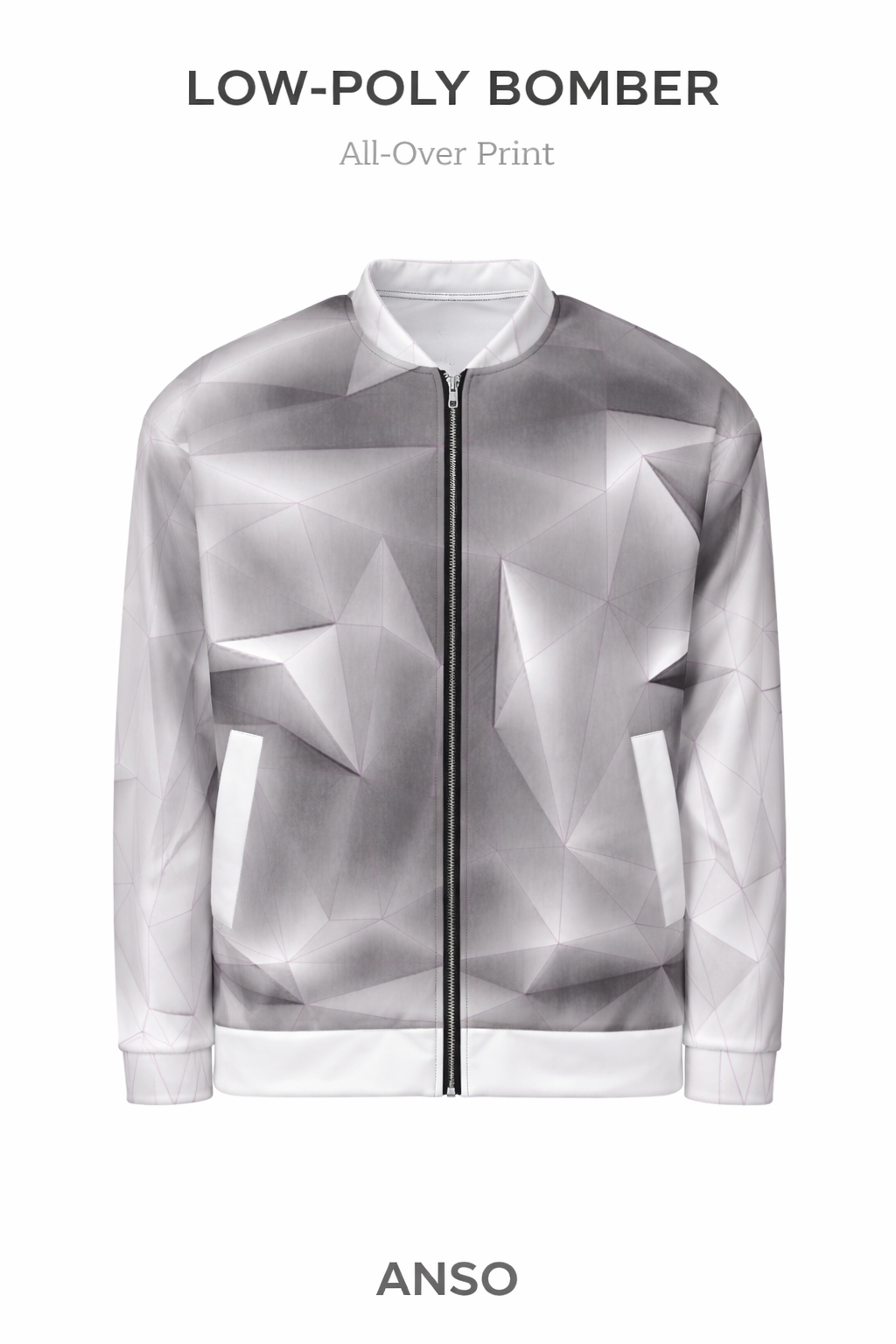 ANSO — Low-Poly Bomber Jacket (Pink Grid System)