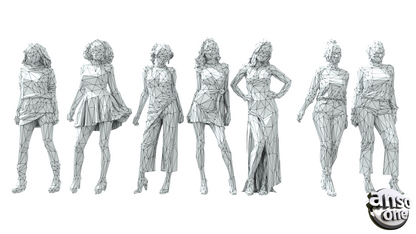 3d Model - Low Poly Female bundle 03