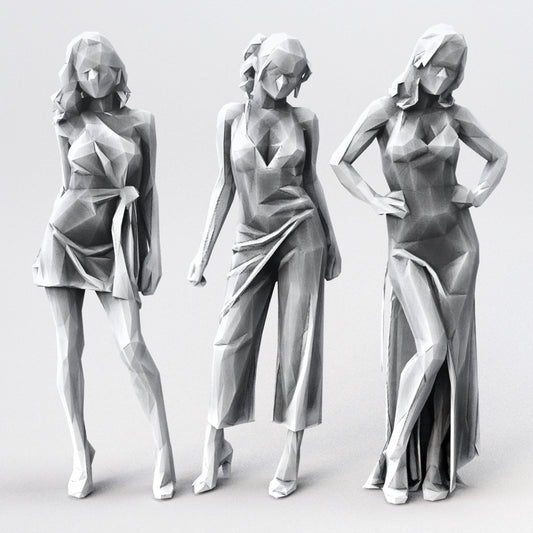 3d Model - Low Poly Female bundle 03