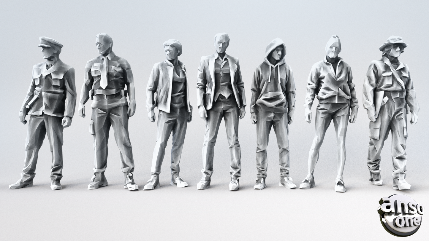 3d Model - Low Poly Male bundle 04