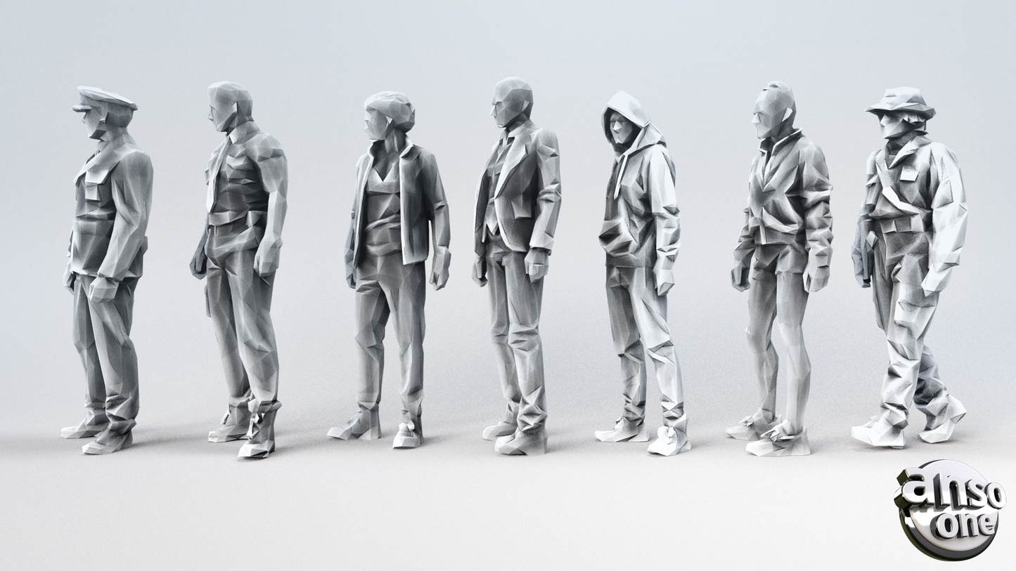 3d Model - Low Poly Male bundle 04