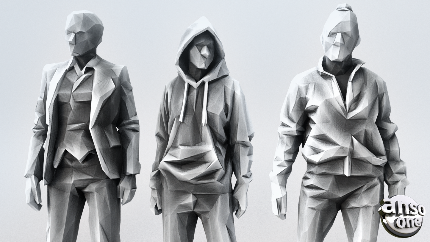 3d Model - Low Poly Male bundle 04
