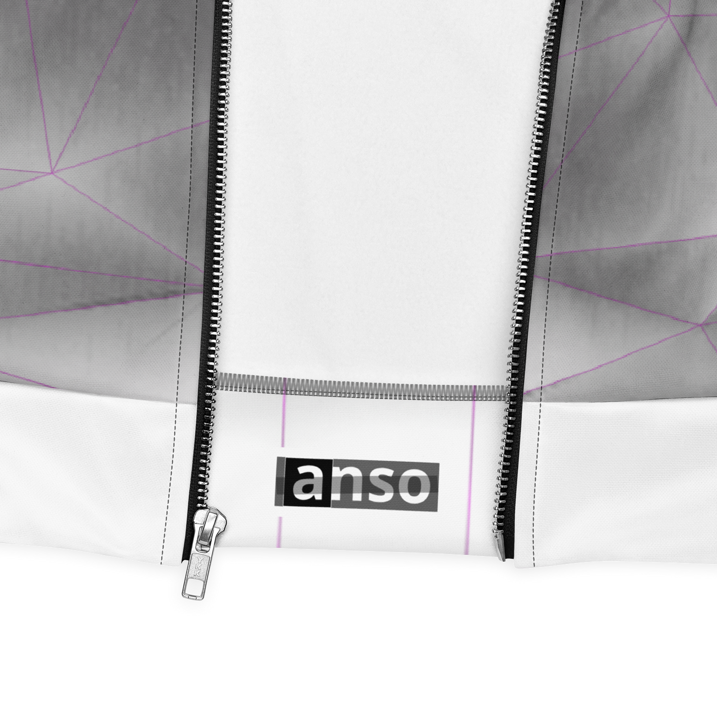 ANSO — Low-Poly Bomber Jacket (Pink Grid System)