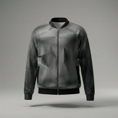 ANSO — Low-Poly Bomber Jacket (Blue Grid System)