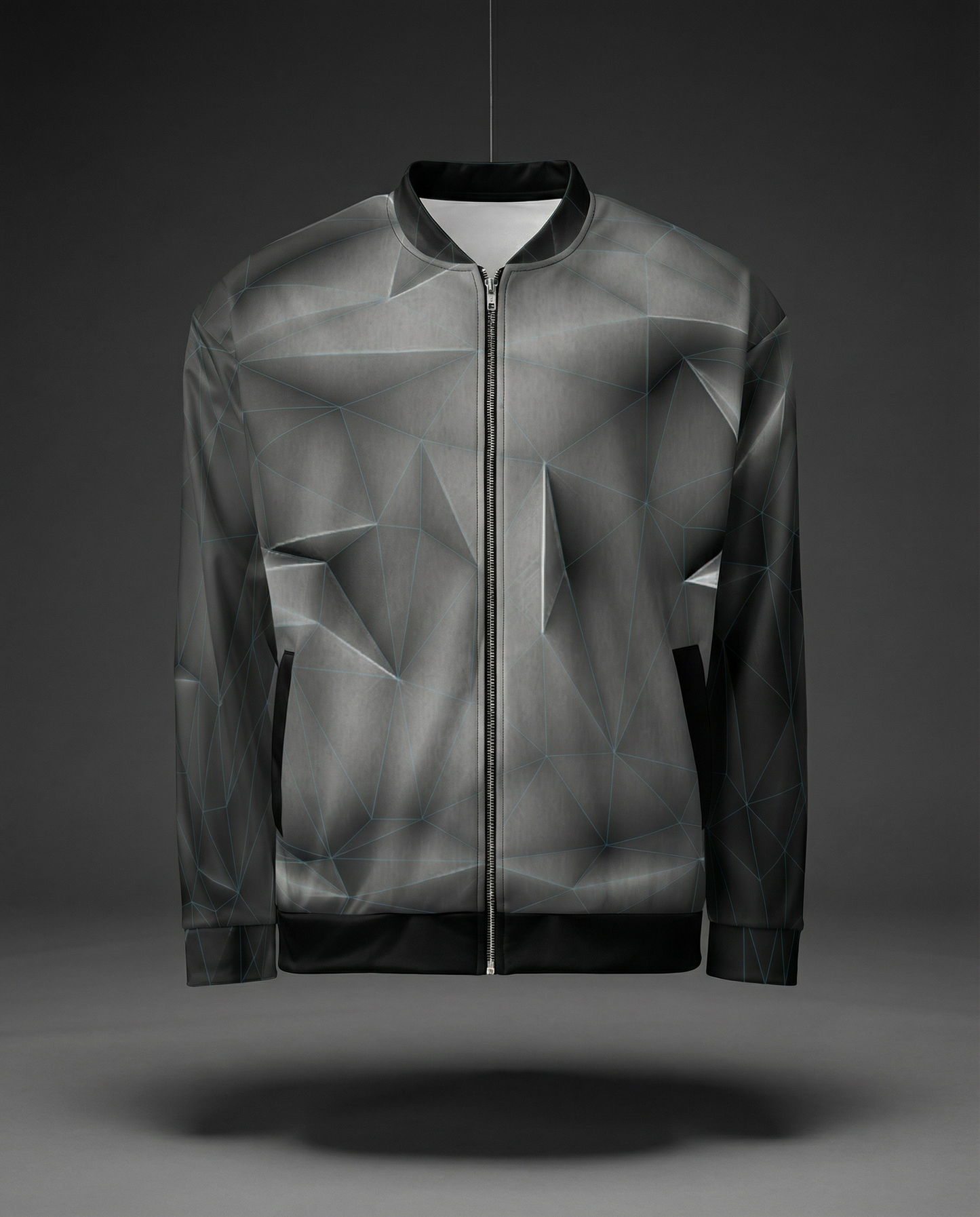ANSO — Low-Poly Bomber Jacket (Blue Grid System)