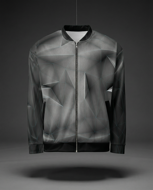 ANSO — Low-Poly Bomber Jacket (Blue Grid System)